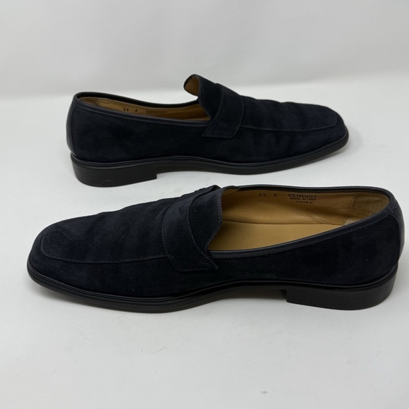 Bally Century Men\'s Navy Blue Suede Leather Loafers Mens US 11 Designer Preppy main image 8